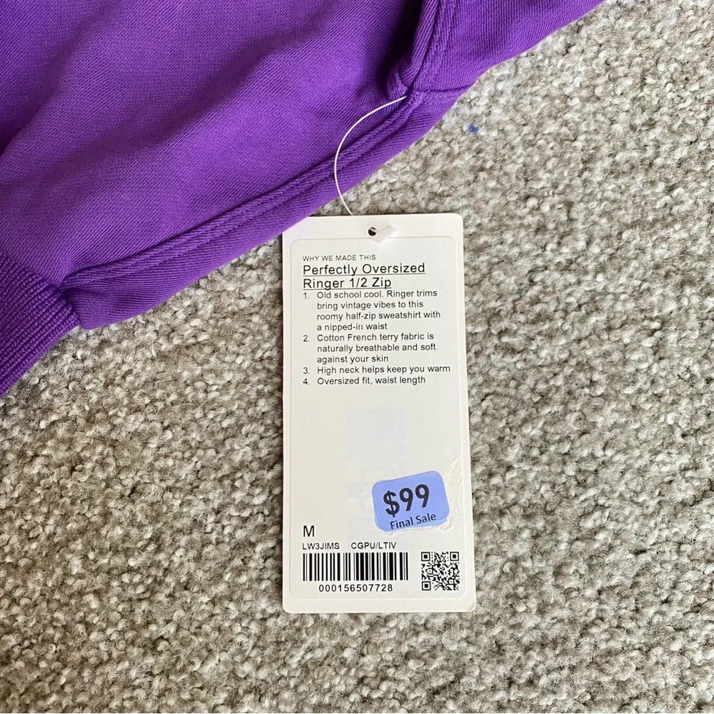 Lululemon Perfectly Oversized Ringer 1/2 Zip - Picture 4 of 6
